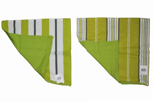 Kissenhülle 40x40 2 Designs grüne Streifen grün-gestreift Baumwolle Reißverschluss